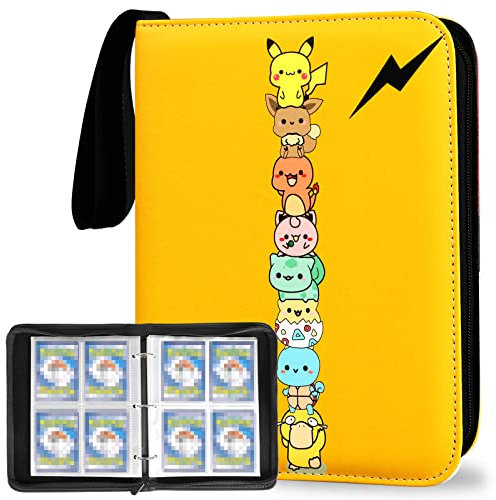 CIUJOY Sammelalbum Album kompatibel Karten, Karten Halter Inhaber Albumbinder, 50 Seiten 400 Pockets Transparent karten Sammle