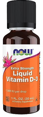 Now Foods, Vitamina D3 Líquida, 1.000IU, 30ml, Gotas de Vitamina D de Lanolina, Probada en Laboratorio, Sin Soja, Sin Gluten, No GMO