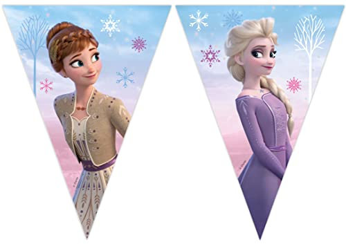 Procos 93843 – Bandera de Frozen 2 Wind Spirit, FSC® Mix, decoración colgante, guirnalda, cumpleaños, fiesta temática