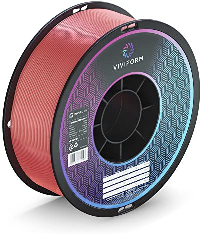 Viviform PLA Filament für 3D Drucker | 1kg Rolle | ∅1,75mm +/- 0,03mm | Rot Transparent, VF-PLA202, 1 Kg