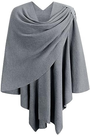 PULI Damen Poncho Schal Cashmere Feeling Strick Cape Cardigan Für Frauen Geschenk Für Mutter