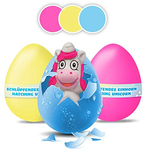 MEGGA EGG Mini Unicorn - 3er Bundle Einhorn Überraschungseier, Schlüpfendes Ei mit Figur zu sammeln
