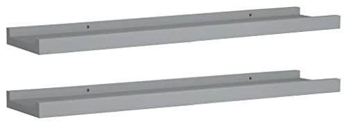 vidaXL Bilderleisten 2 Stk. Grau 60x9x3 cm MDF
