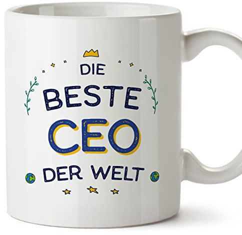 Mugffins Tassen/Becher mit Spruch für CEO - Auf Deutsch - Beste der Welt - 11 oz / 330 ml - originelles und lustiges Geschenk Mitarbeiter
