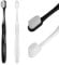 WLLHYF 2 PCS Extra Soft Toothbrush Micro-Nano Zahnbürsten für empfindliches Zahnfleisch, Sterile Faser Zahnbürste Painless Brushing für fragile Zahnfleisch Erwachsene Kinder (Weiß/Schwarz)