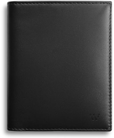 WIIUKA Geldbörse Herren Leder, schlankes Design mit RFID Schutz, Handgefertigt, Schwarz Portemonnaie, Portmonee, Echtleder, Brieftasche, Dünn, mit Münzfach