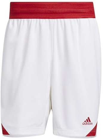 adidas Herren Basketball Icon Squad Short Aeroready, White/Team Power Red, S Tall