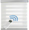 Estor Motorizado Noche y Día Top Premium Estor Enrollable con Motor y Mando. Estores Motorizados Automáticos con batería Acabados Aluminio de Máxima Calidad Tejido Gasa STORESDECO Blanco 140x250 cm