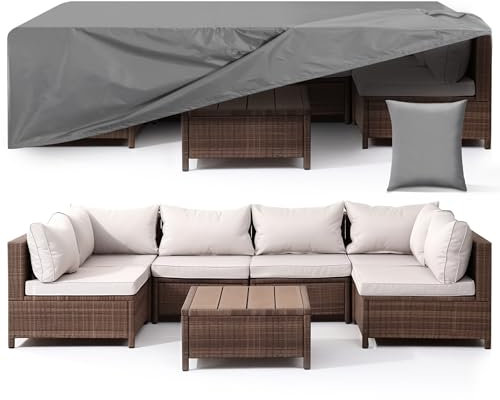 JEMIDI Funda Protectora para Muebles de Exterior - Cobertor Impermeable de Poliéster de 180 x 120 x 71 cm para Sofa Mesa de Jardin - con Bolsa para Transporte y Almacenamiento