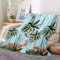 EHOMERY Kuscheldecke Queen Personalisierte Decke New York Kuscheldecke Umzug Decken Flamingo Karikatur Frühlingsdecke Dekorative Weiche Kuscheldecken Blau 150x100cm