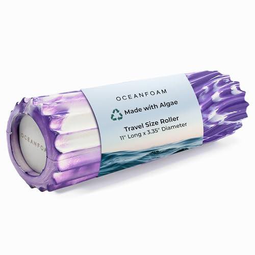 Oceanfoam Lila marmorierte Ripple Roller - Ergonomisch Strukturierte Myofasziale Rückenmuskulatur Massage Foam Roller - Yoga, Leichtathletik, Körpersteifheit, Dehnübungen, Kompakter Balance-Trainer -
