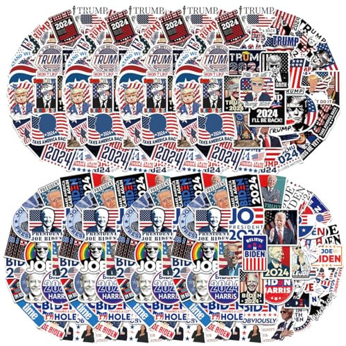 usefulbeauty 8 Beutel Joe Biden Aufkleber - 2024 Aufkleber - USA Aufkleber Flagge USA Sticker Reise Aufkleber für Koffer Helm Motorrad Tank Vereinigte Staaten Flag Stickers wasserfeste Aufkleber