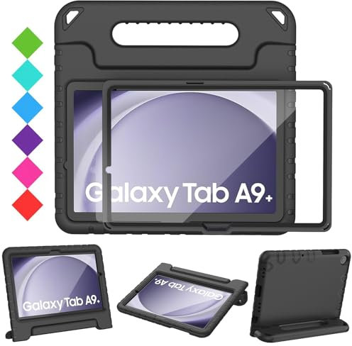 TOPWANT Funda para niños con protector de pantalla integrado para Samsung Galaxy Tab A9 Plus de 11 pulgadas 2023 (SM-X210/X216/X218), funda convertible a prueba de golpes para niños para Samsung Tab