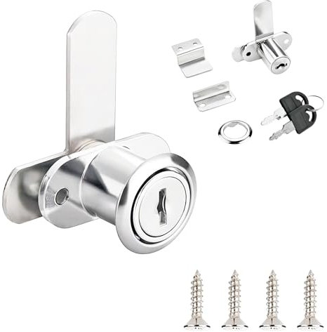 Qrity 1 Pièces Serrure de Boîte aux Lettres, Serrure D'armoire de Sécurité avec Clé, Verrous de Sécurité à Double Porte, pour Meuble de Rangement