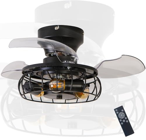 Industrial Style Ceiling Fans With Lights And Remote Boys Bedroom Ceiling Fans With Lamps Summer And Winter Use Fan Lights 19.7in Personalized Design Ceiling Light With Fan For Small Kids Room