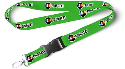 TEMEITE Anpassbares Schlüsselband mit Sicherheitsverschluss und drehbarem Metallhaken – ideal für Ausweise, Schlüssel und Büro – mehrere Farben erhältlich, grün, One size