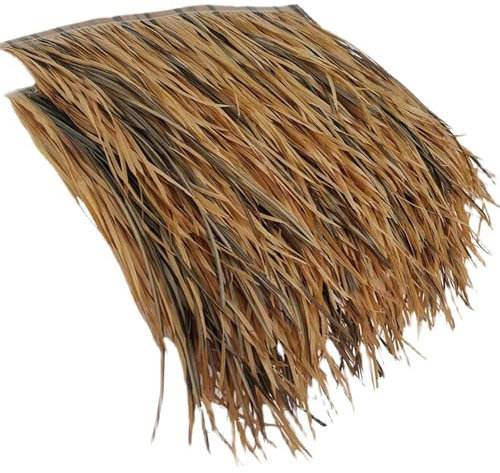 ZzERTE Techo De Paja Artificial, Rollos De Paja De Simulación, Techo De Paja Sintética, Rollo De Paja De Plástico Simulación De Techo, Paja Falsa para Cabaña Jardín Gazebo Terraza Cerca(Brown)