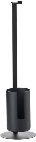 Zone Denmark Rim Toilettenpapierhalter Stehend Inkl. Toilettenpapier Aufbewahrung, Klopapierhalter Stehend aus Aluminium, Praktisches und Elegantes Badzubehör, Durchm. 20 cm, Höhe 75 cm, Schwarz