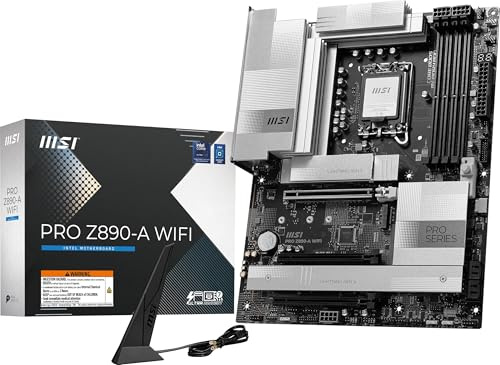 MSI PRO Z890-A WiFi ProSeries Motherboard (unterstützt Core Ultra Series 2 Intel Prozessoren, LGA 1851, DDR5, PCIe 5.0, M.2, SATA, 5Gbps LAN, USB Type-C, Wi-Fi 7, Bluetooth 5.4, Thunderbolt 4, ATX)