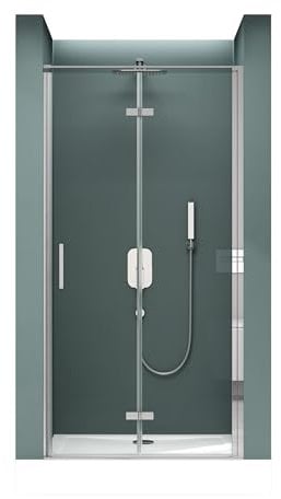 Mai & Mai Porte de Douche Porte Pivotante Paroi de Douche en Niche Verre ESG 8mm Transparent avec Revêtement NANO 90x195 cm Ter37K