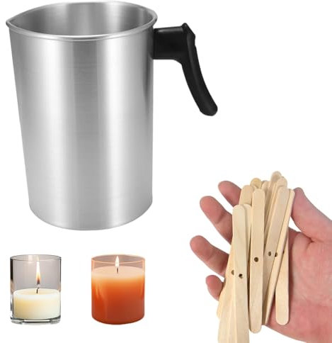 Omevett 3L Metal Pouring Jug for Wax, Wax Melter for Candle Making, Candle Making Pot, Candle Making Kits for Adults Beginners, Candle Wax Jug High Volume for Candle and Soap Making DIY Crafts