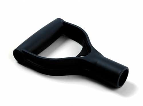 EarlyGrow Kunststoff-D-Griff, Ersatzgriff für Schneeschaufel, Schaufel, Rechen, Garten und Grabwerkzeuge, kompatibel mit 28 mm Holzgriffen, Ställen und Schäften (schwarz)