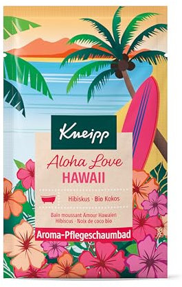 Kneipp Aroma-Pflegeschaumbad Aloha Love Hawaii - Badezusatz mit exklusivem Hibiskusblütenextrakt und Bio Kokosöl - 50ml