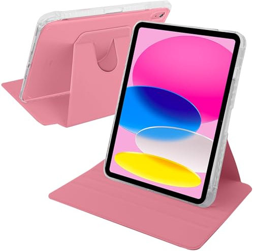 A-BEAUTY Custodia Rotante Compatibile con iPad (A16) 11a/10a Generazione (2025/2022) con Portapenne, Rotazione a 360 Gradi Supporto Cover Chiaro Retro, Auto Sonno/Veglia, Anguria Rossa