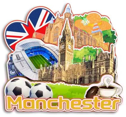 Quwsne Refrigerator Magnet Manchester UK Fridge Magnet City Travel Souvenirs Tourist Gifts 3D Classic Landmarks Handmade Crafts Home Decoration -3742