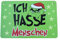 KAMACA Metall Schild mit einem lustigen Muffel Gesicht Wandschild mit Sprüchen humorvolle Wand - Dekoration für dein Zuhause Blechschild zum Aufhängen (Metallschild Ich hasse Menschen)
