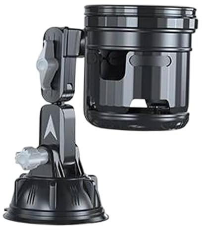 Milageto Supporto per Bevande con Ventosa per Auto, Corto Grigio