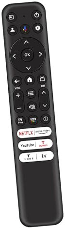 Replace Remote Control Suits for TCL Google TV Remote Control RC813, Replacement Compatible with TCL QM8/QM7/Q7/Q6/Q5/S5/S4/S3 4K UHD HDR LED QLED QD-MiniLED Smart Televisions (no Voice Command)