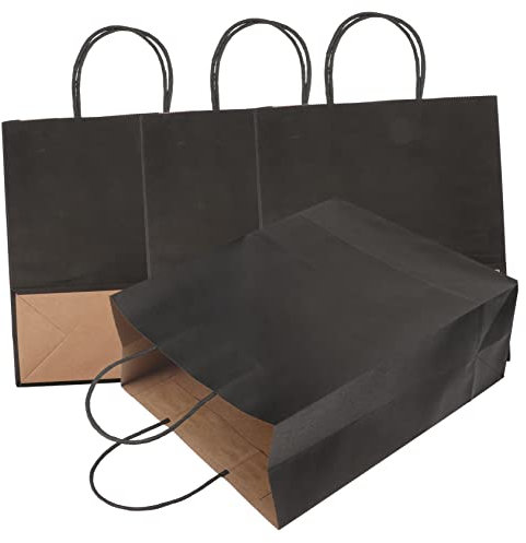 WRITWAA 12 Stücke Geschenktüten aus Kraftpapier Mittelgroß mit Griffen Personalisierbar für Partys und Feiertage