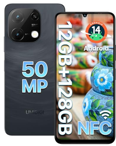 UMIDIGI G9C NFC Smartphone, Android 14,12 (6 + 6) GB+128 GB, 50 MP Fotocamera, Cellulare 6,75 Pollici, Display 90 Hz, 5000 mAh, Processore 2,2 GHz, 4G, Doppia SIM, Con Caricatore