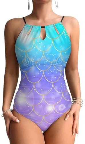 Queue De Sirène Maillots De Bain Une Pièce Femme Contrôle Ventre Swimsuit Monokini Beachwear