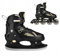 Nils Extreme 2-in-1 Inline Skates und Schlittschuhe, Verstellbare Größe L 40-43, ABEC-7 Lager, Schwarz-Gold