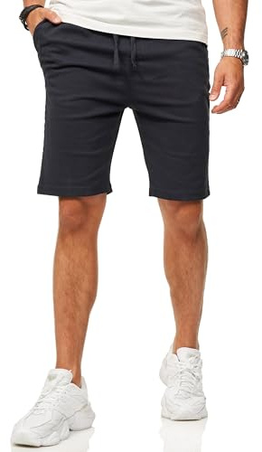 Soulstar Herren Chinoshorts Kurze Hose mit Gummibund & Tunnelzug - Sommershorts Bermuda für Männer - Elastische Shorts im Regular-Fit