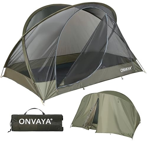 ONVAYA® Insektenschutzzelt ǀ Waldgrün ǀ für 2 Personen ǀ mit Regenschutz ǀ einfacher Aufbau ǀ Moskitonetz für Camping, Terrasse oder Park