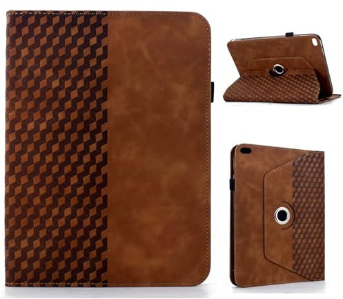 TEDTIKJT Giratoria Funda para iPad 9.7 2018/2017 6./5. Generation Protectora Cover Funda Folio PU Cuero 360°Giratoria de ángulo Múltiple Función de Soporte Carcasa con Auto-Sueño/Estela,Marrón