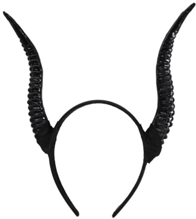 Halloween Stirnband mit Hörnern Halloween Mottoparty für Erwachsene Schwarz | Kunststoff und Kunstharz, für Foto, Kostümfeiern, Schnelle Verkleidung, Delikates Chic Design