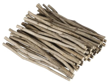 PATIKIL 50 Stück 8 Zoll Holzstäbchen zum Basteln Treibholz 0,24-0,39 Zoll Durchmesser Holzblock Sticks Für Bastelarbeiten Holzstäbe für DIY Handwerk Holz zum Basteln Treibholz