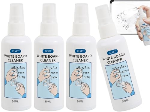 ZLXFT Whiteboard Cleaner,4pcs Whiteboard Reiniger,Whiteboards Reiniger Set,Whiteboards Reiniger Spray,Whiteboardss-Reinigungs Spray,Whiteboardss Zubehör Set,Dry Erase Board Cleaner,30ml