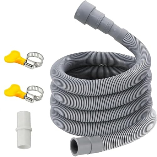 XingRuize Tuyau Vidange Machine a Laver 0.5/1/1.5/2/2.5/3/4/5/6/7/8/9/10M, Convient à 4 Tailles d'interface, avec Support et Colliers de Serrage, Tuyau de Vidange Universel Pour Laveuse Lave Vaisselle