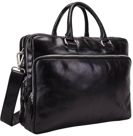 Leonhard Heyden Cambridge Zipped Briefcase 2 Compartments L Black