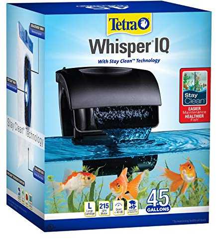 Tetra Whisper IQ Power Filter 45 Gallons, 215 GPH, With Stay Clean Technology