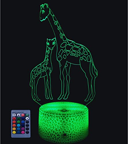 Giraffe 3D Lampe USB-Strom Fernbedienung 7/16 Farben Amazing Optical Illusion 3D wachsen LED Lampe Formen Kinder Schlafzimmer Nacht Licht
