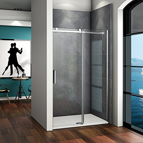 Mampara de Ducha Frontal Puerta Corredera Cristal Templado 6 MM 150x195cm