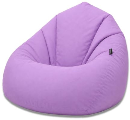 BuBiBag Sitzsack Erwachsene Bodenkissen Sitzkissen, Puderflieder XXXL | Riesensitzsack Tropfenform als Liegekissen, 128x85 cm, gefüllt, wasserabweisend, Indoor und Outdoor