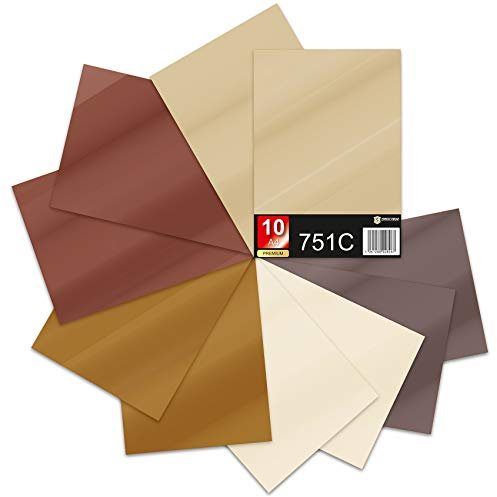 Finest Folia 10x Din A4 Bögen 29,7x21cm 751C Selbstklebende Plotterfolie Bastelfolie (Metallic, 10er Set)