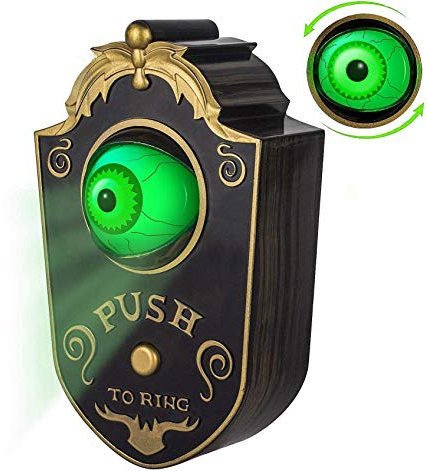 Nobie vivid Halloween Decoration, Halloween Doorbell, Haunted Doorbell Animated Eyeball Halloween Decor with Spooky Sounds, Haunted House Halloween Prop Decoration